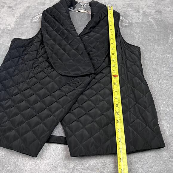 Soft Surroundings Quilted Crossover Puffer Vest Women’s S Black Snowline - Picture 9 of 9